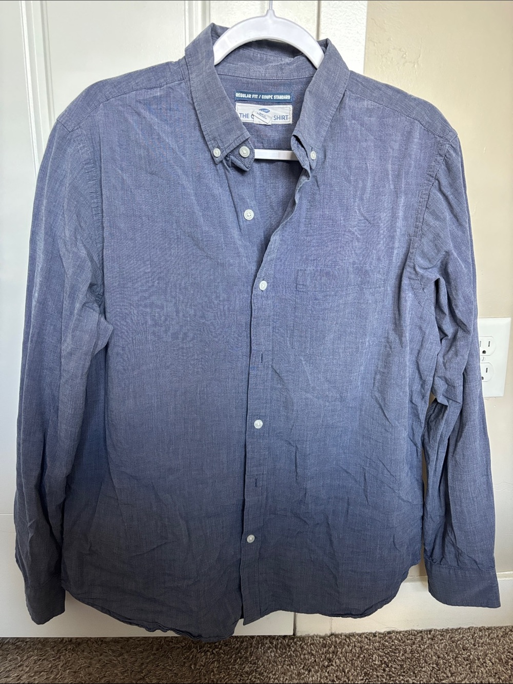 Old Navy Men's Slate Blue Button-Up Casual Shirt